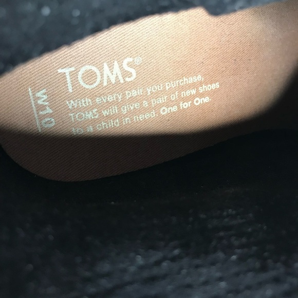 TOMS Black Suede Stacked Block Heel Size 10 Ankle Boots Booties - Picture 5 of 16